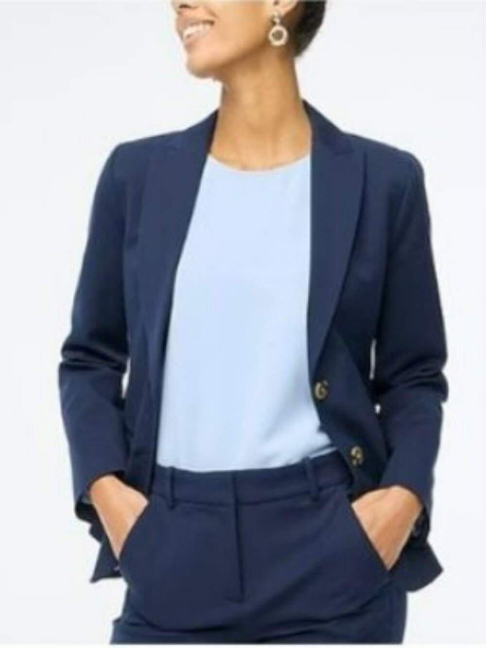 J Crew Factory 2-Button Blazer / Kallie Straight Leg Ankle 2 Pc Pant Suit
